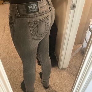 True Religion gray wash skinny jeans tall